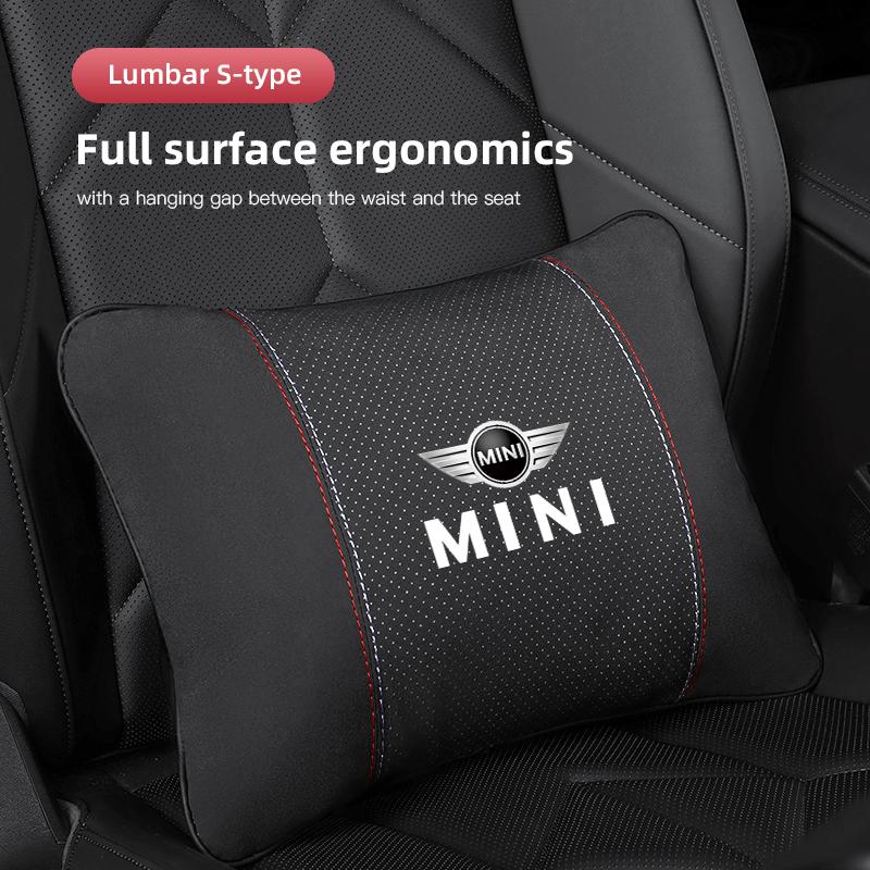 Car Headrest/Lumbar Support Auto Neck Pillow Waist Cushion For MINI WORKS Cabrio Coopers Countryman Aceman Clubman Coupe Paceman Dymfu11