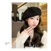 Black Beret Female Spring Autumn Painter Hat Female Small Octagonal Hat Big Headcircumference