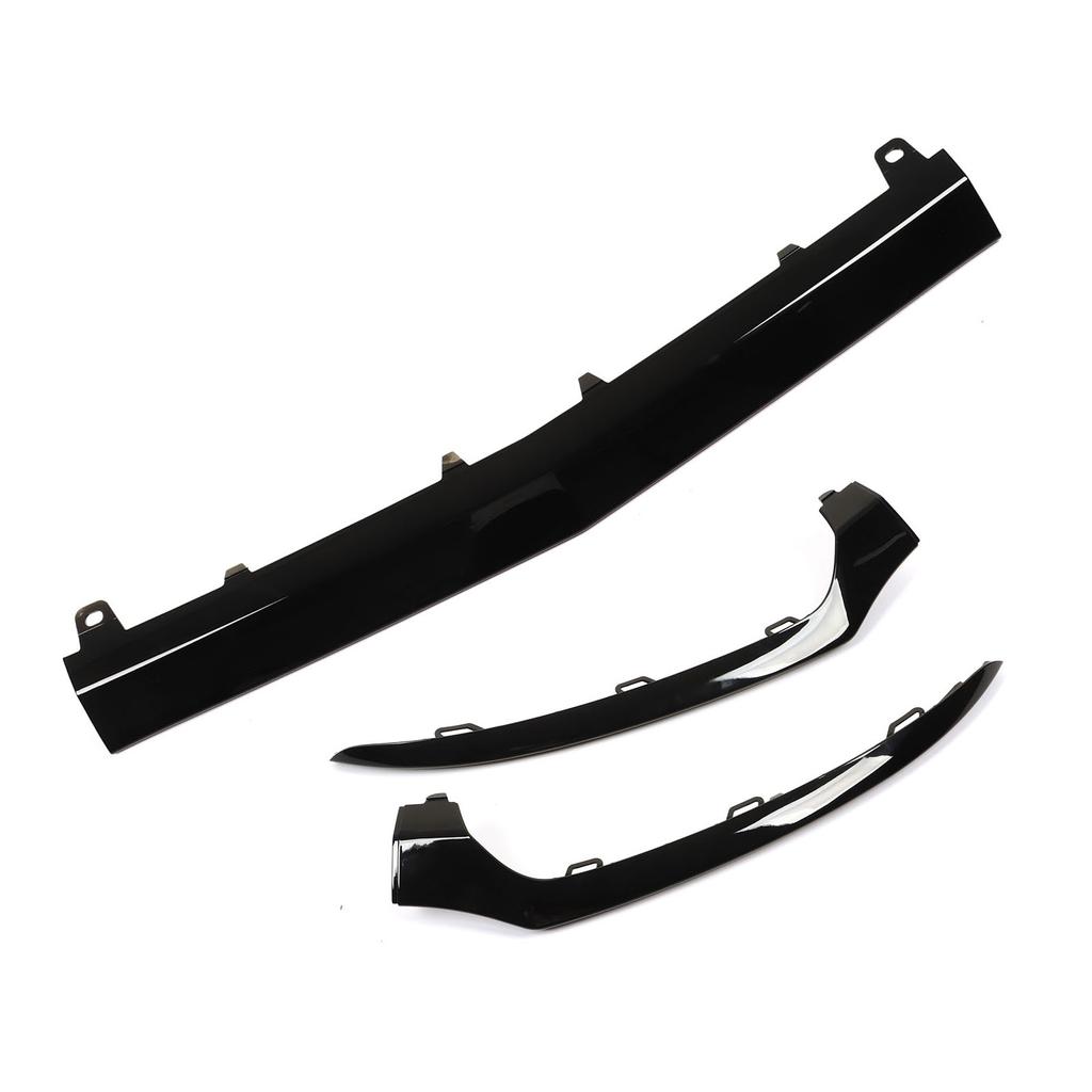 3PCs Gloss Black Front Bumper Lower Trims Replacement for Mercedes‑Benz C‑Class W205 C205 A205