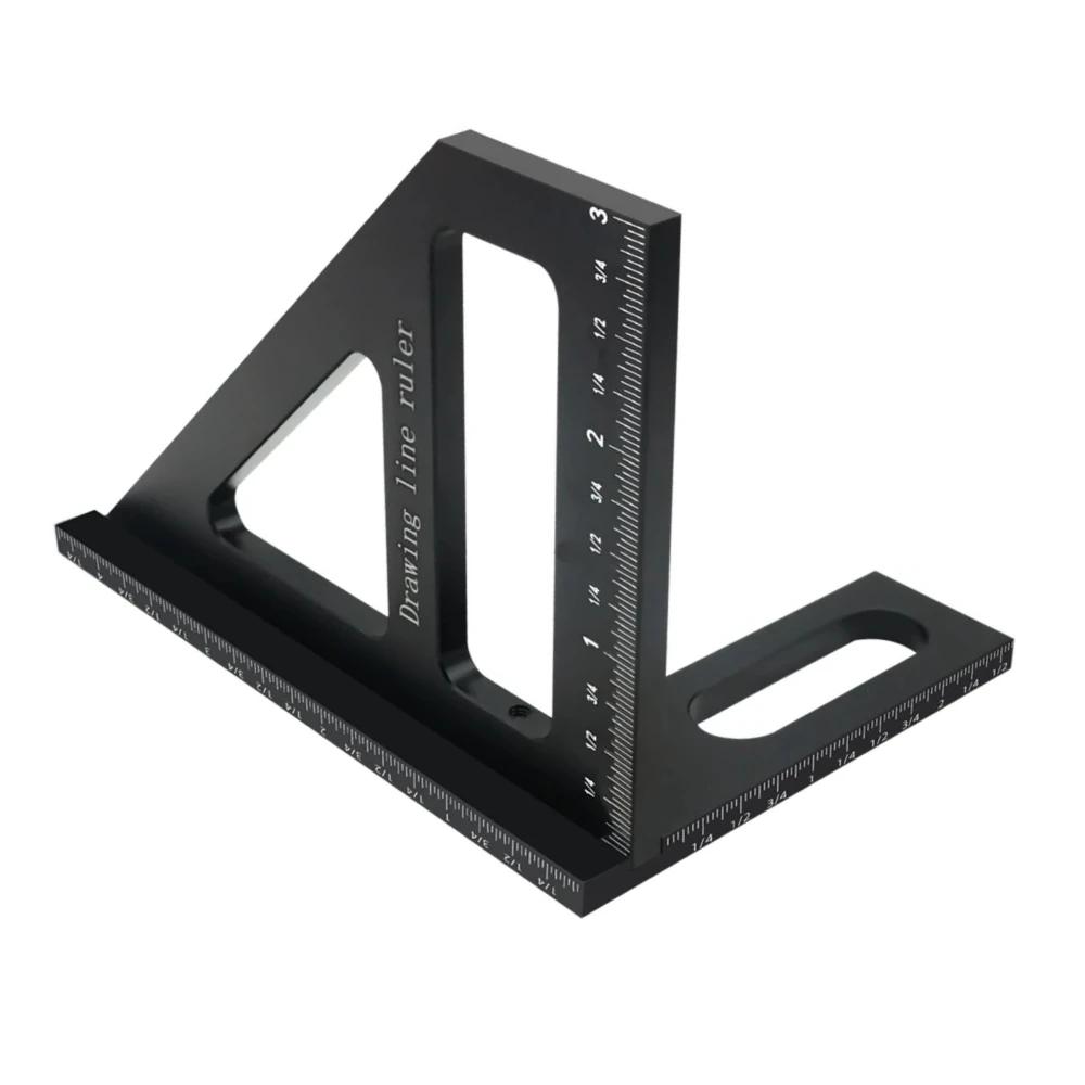 3D Multi-Angle Miter Triangle Ruler,45/90 Degree Aluminum Woodworking Square Protractor,High Precision Layout Measuring Tool