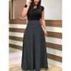Floral Print Patchwork Short Sleeve Bohemian Dress Women Summer Dress O Neck Big Swing Long Dresses