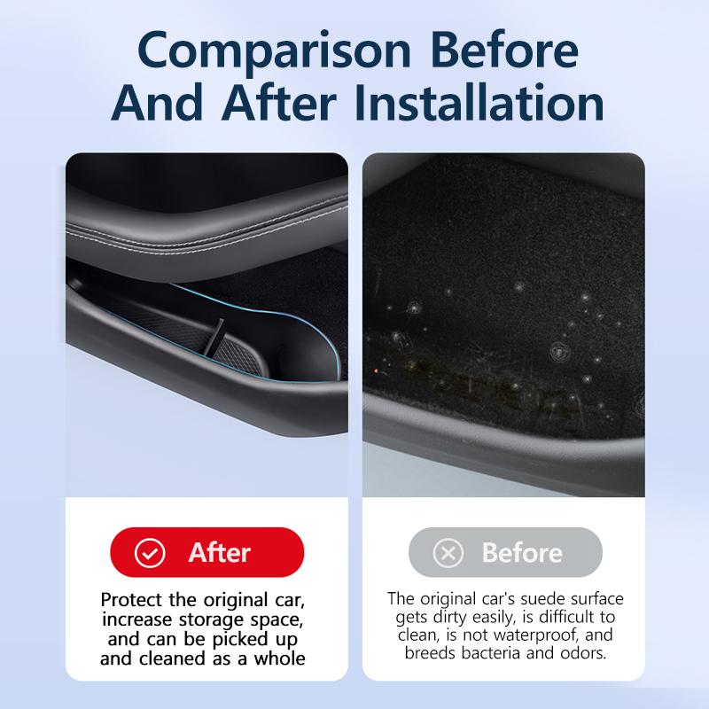 TPE Car Door Slot Storage Box For  Model 3 Highland Silicone Storage Box Car Door Slot Interior Decoration Supplies Refit Parts