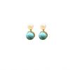 Vintage French Turquoise & Pearl Earrings for Women