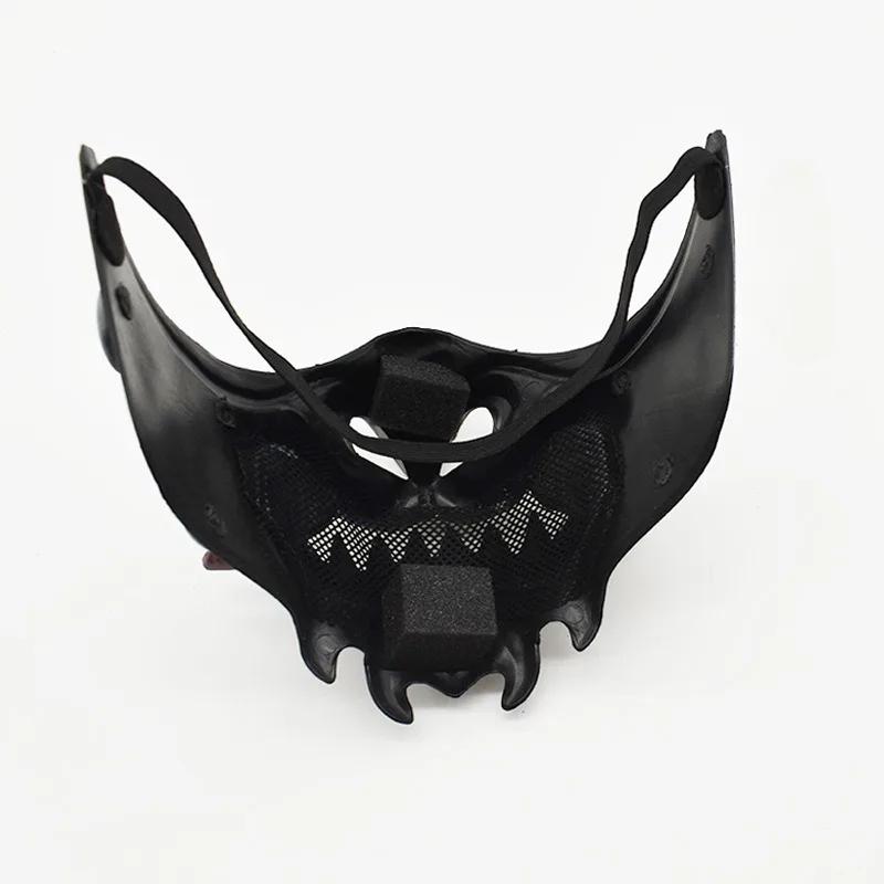 Halloween Demon Samurai Cosplay Mask Adult Half Face Prajna Devil Masks Masquerade Party Costumes Accessories Props