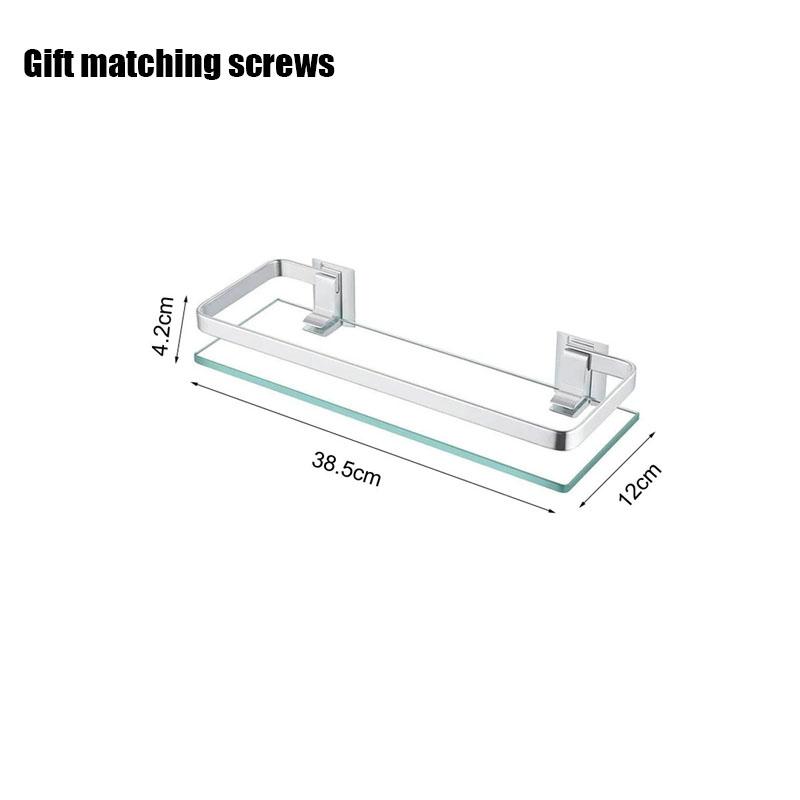 Glass Shelf Shower Organiser Bore Storage Bathroom Items Accessories Organizers Wall Shelves Hardware Fixture Home Improvement