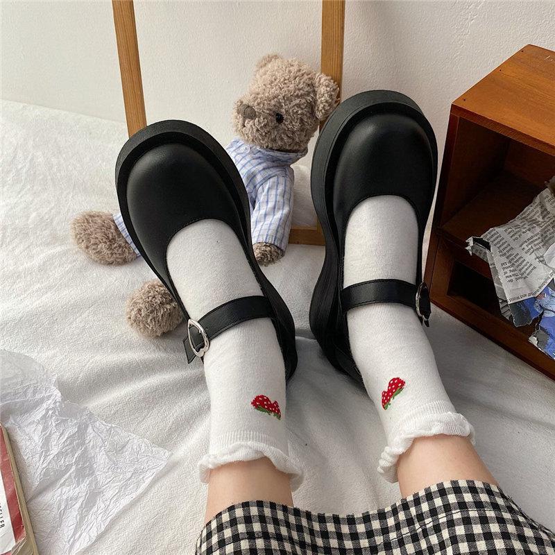 Students Lolita Shoes Patent Leather Mary Janes Shoes  New Women Platform Shoes Buckle Girls Thick Sole Ladies Shoes