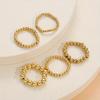 Exaggerated CCB Beaded Multi-Layer Rings for Women Minimalist Elastic Rope Finger Ring Set Stackable Dainty Zircon Gift
