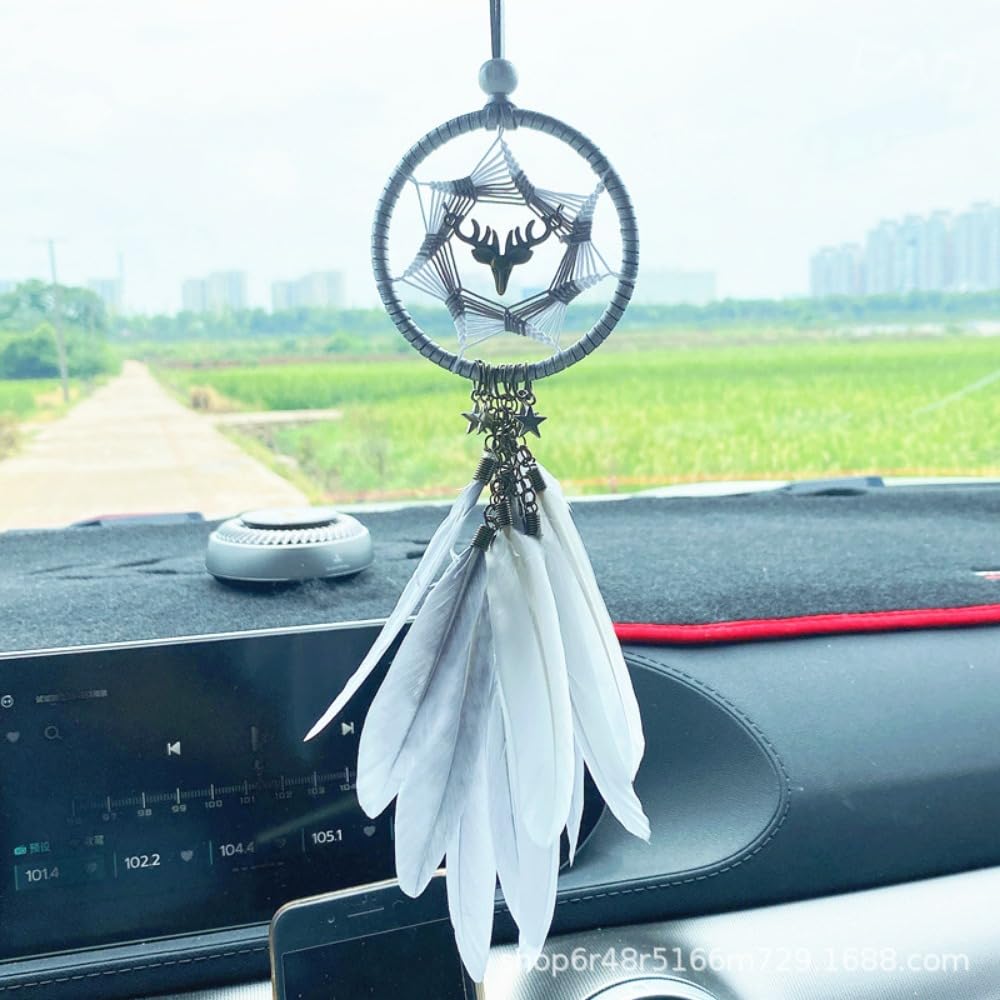 Giawkca Car Accessories Car Interior Decoration Pendant Dream Catcher Feather