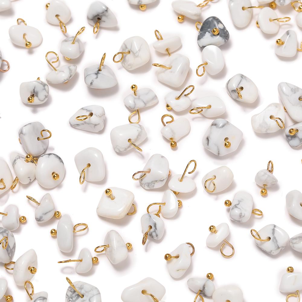 5Pcs Irregular Natural Stone Bead Pendant Multicolor 3-20mm Broken Stone Pendant Nine Needle Pin for Necklace DIY Jewelry Making