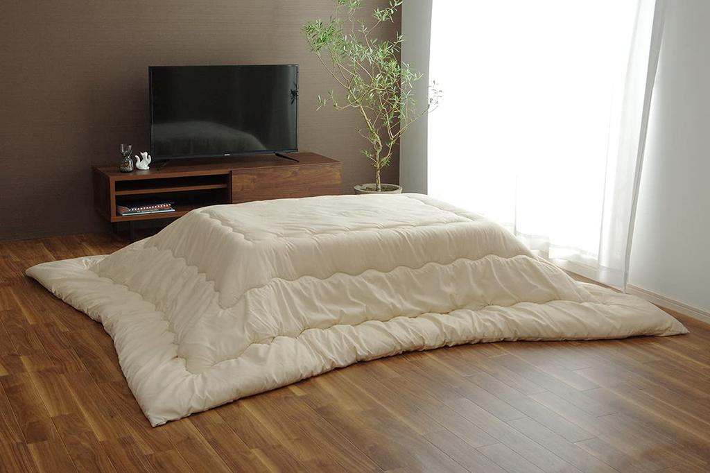 IKEHIKO Kotatsu Comforter, Nude Comforter, Approximately 200 X 300cm, Beige, Large Rectangular, Made In Japan, Solid Color #9640029