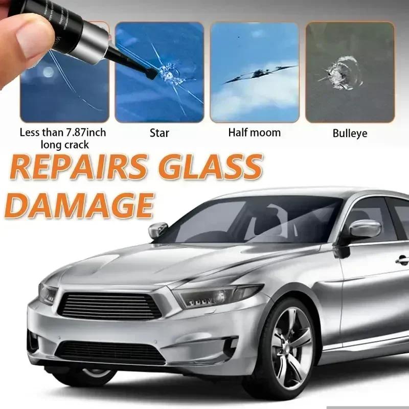 1/4pcs Windshield Repair Kit for Glass Automotive Glass Windscreen Tool Fixing Chips Cracks Star-Shaped Crack Nano Fluid Filler