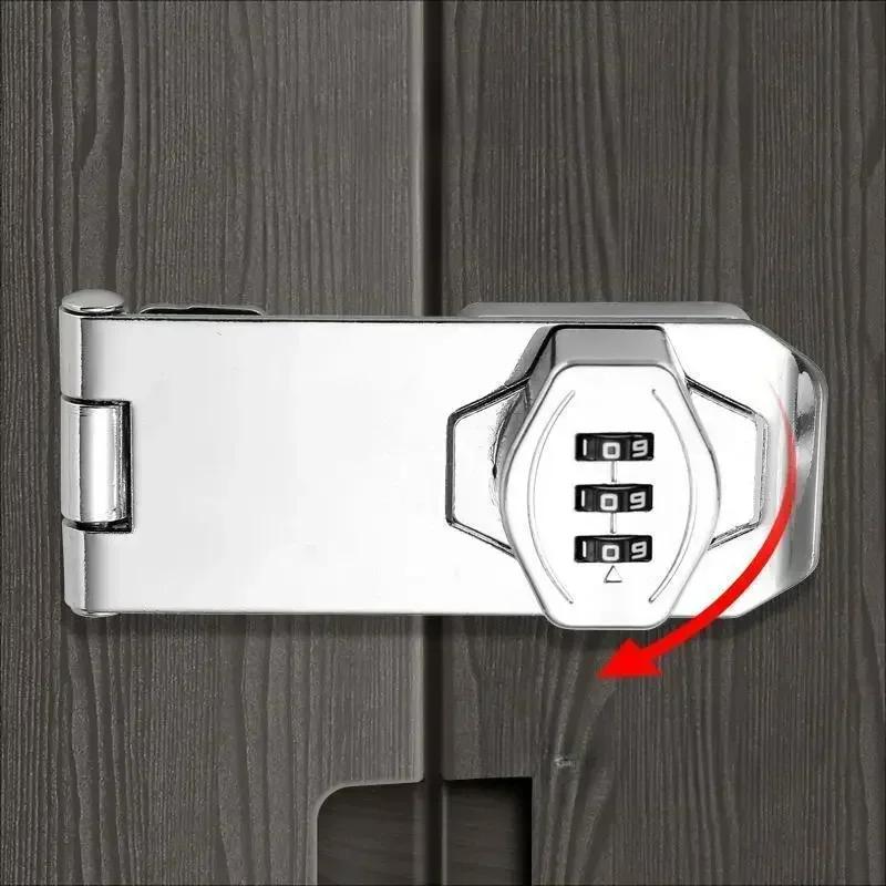 Household Cabinet Password Hasp Locks Cabinet Door Combination Lock Door Security Slide Latch Lock for Small Doors Cabinets Door