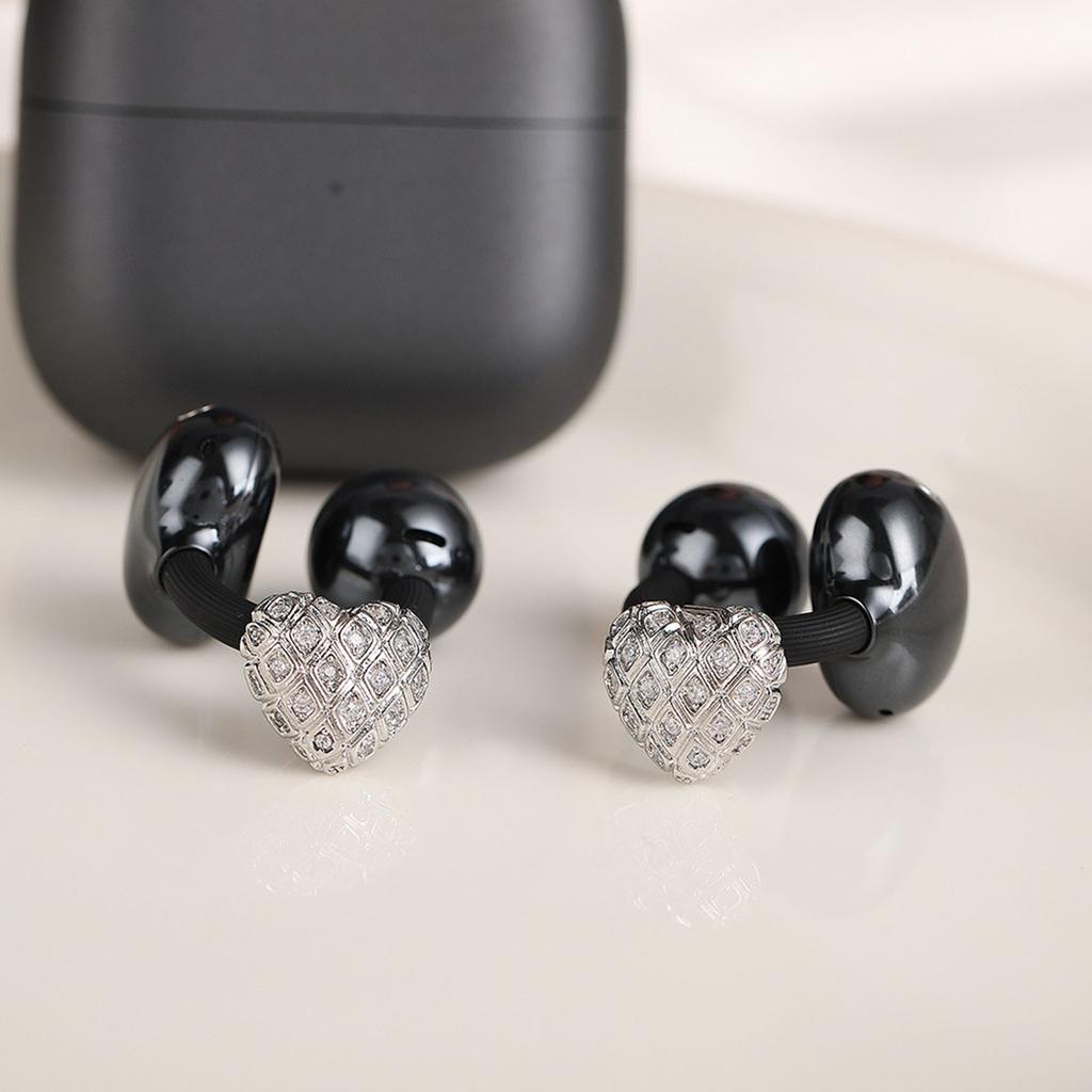2 Piece Fashion Heart Metal Ear Clip Attachment Earphone Charm For FreeClip 1 2 Earbuds Sound Enhancement