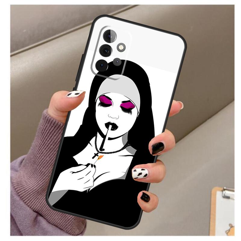Sister Style Nun Sexy Girl Case For Samsung Galaxy A33 A13 A53 A34 A54 A14 A15 A16 A26 A36 A56 A12 A32 A52 A06 A35 A55