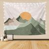 SUOTEMEIFEI Sage Green Mountain Sun Boho Tapestry,Simple Art Sunrise Nature Tapestry Sunset Landscape Abstract Aesthetic Wall Bedroom Living Room