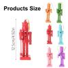 Set Of 6 Small Wood Christmas Ornament for Tree Decoration Easy To Hang Festives Charm Miniature Nutcrackers Pendants