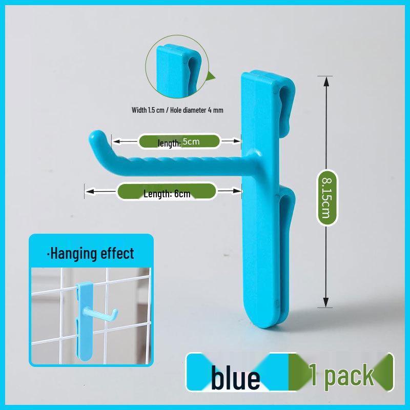 Nail-Free Grid Panel Hook for Wire Mesh Shelves - No-Drill Wall Storage Hooks for Kindergarten Display