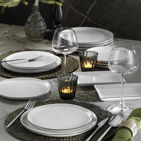 

Обеденный и презентационный набор Porland Modern Black Mesh из 18 предметов