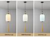 Modern Asian-Inspired Striped Glass Pendant Light for Restaurants and Bars
