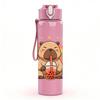 1PC Capybara Rainbow Drink 750ml Color Plastic Sports Water Bottle Leakproof Flip Straw Lid Suitable for Sports Office Home Use