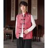 Men's New Chinese Style Tang Suit Vest with Stand Collar and Frog Buttons - Jacquard Sleeveless Outerwear for Spring and Autumn