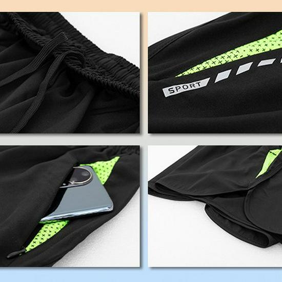 Men's Quick-Dry High-Elastic Athletic Shorts with Inner Layer