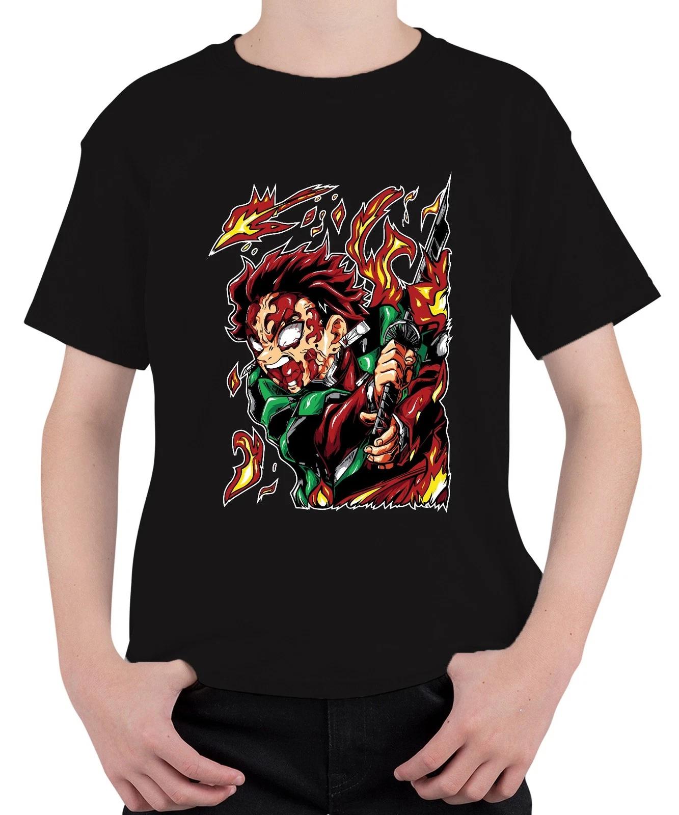 Dämonenjäger Samurai Katana Feuer Anime Geschenk Japan Y2K Streetwear Unisex Kin M