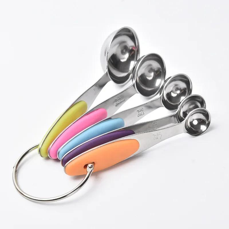 5/10Pcs Stainless Steel Measuring Cups and Spoons Set Stackable Tablespoons Measuring Spoons Tea Coffee Kitchen Measuring Tools