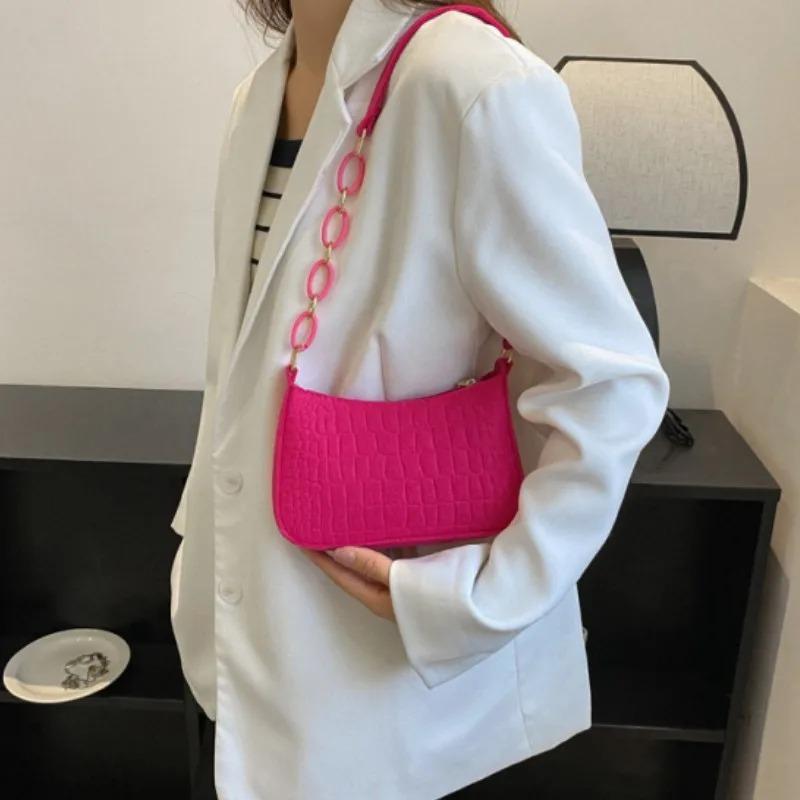 Lady Felt Armpit Design Luxury Tote Released Fashion Ladies Handbag Under Crescent Small Square Bag