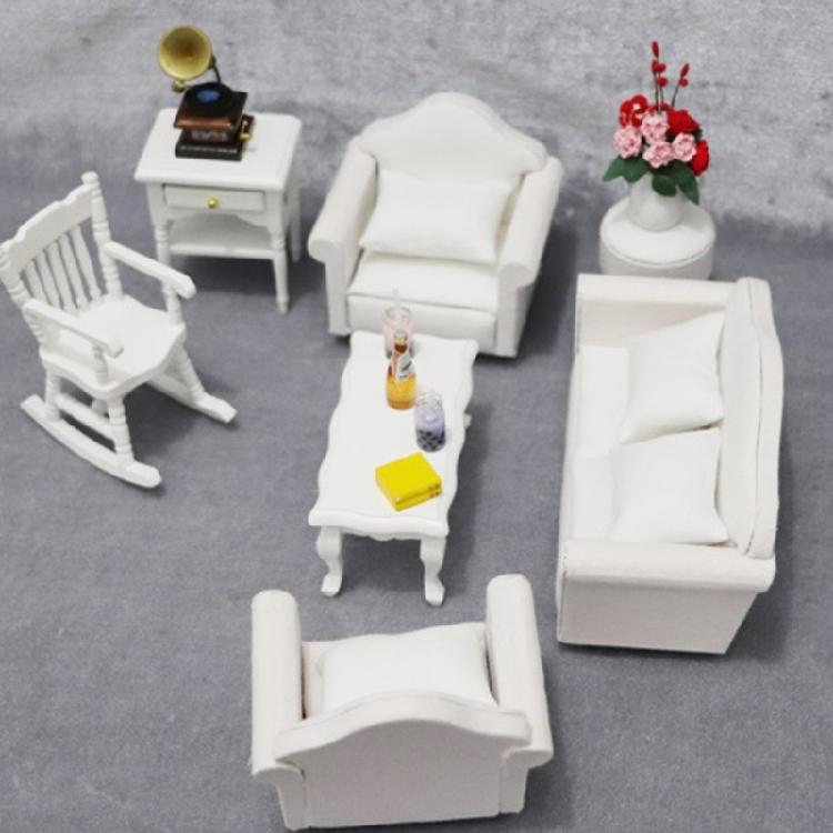 Dollhouses Living Room Furniture Couch Set for 1/12 Scale Realistic Home Decoration Crafting Project Accessories