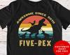 Kids 5th Birthday Shirt, Five-Rex Dinosaur Birthday Party, Fifth Birthday Tee, T-Rex Birthday Boys and Girls, Baby Dinosaur Onesie Bodysuit
