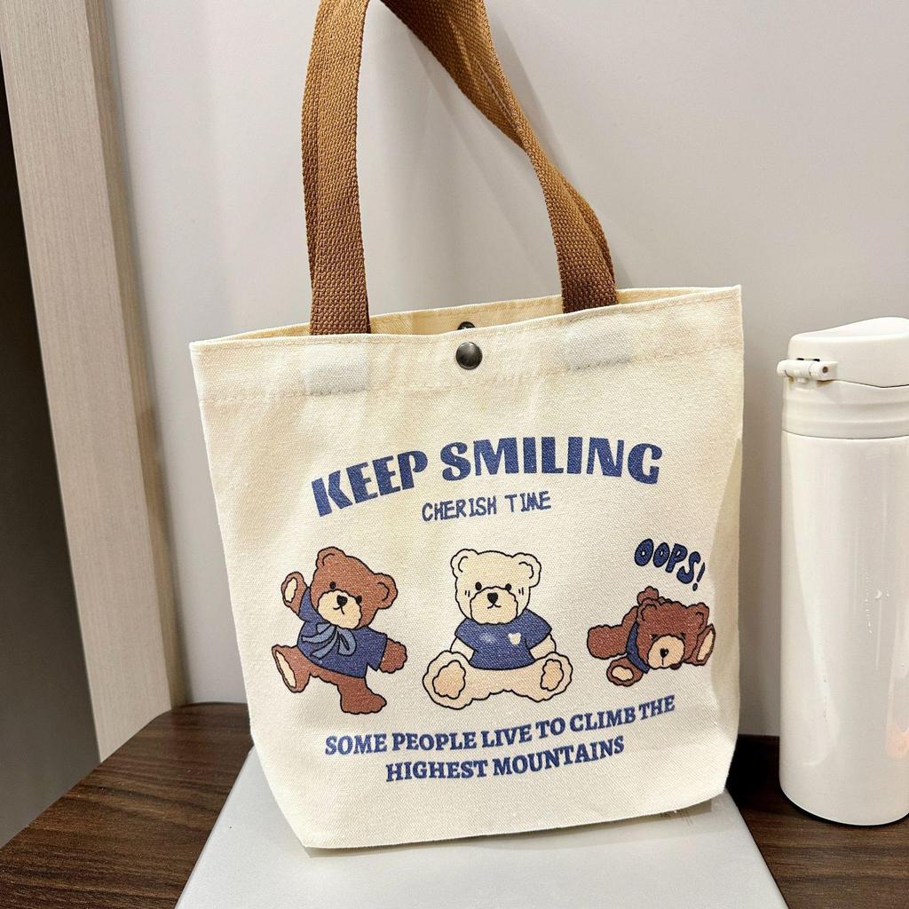 Small Versatile Canvas Handbag - Lunch Box Bag for Female Students and Office Workers