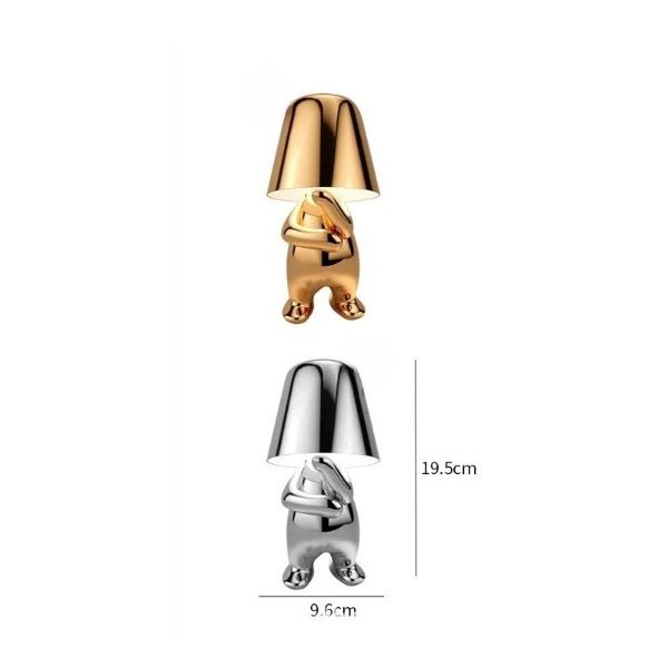 Italien Little Golden Man Bordslampa Touch Switch LED Nattljus Kafé Bar Sovrumsinredning Tänkare Rumsdekorlampa
