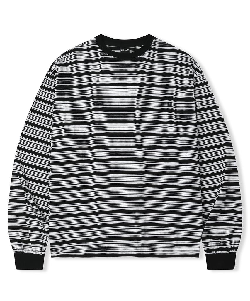 Mubeun Multi-Stripe Long Sleeve T-Shirt Black