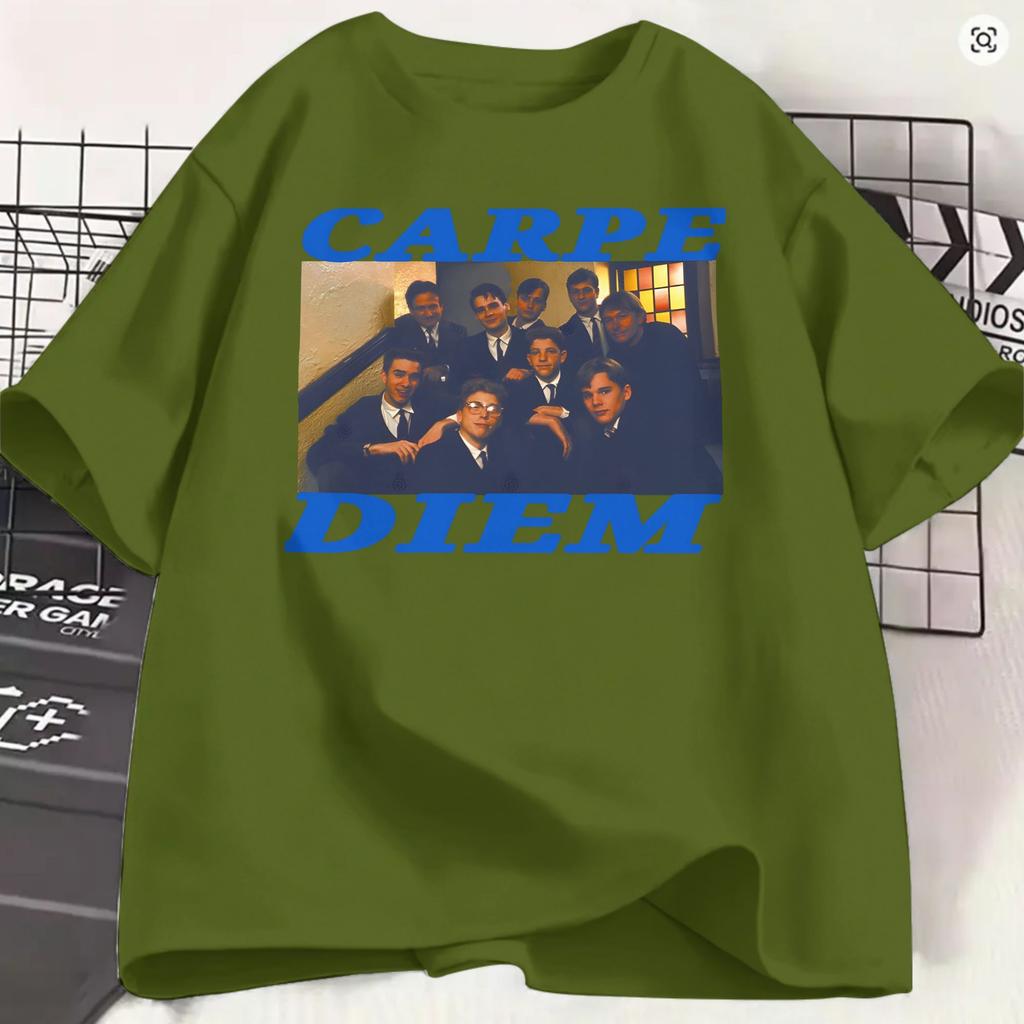 Unisex koszulki Towarzystwo Martwych Poetów Carpe Diem Czysta Bawełna Ubrania Rekreacyjne Krótki Rękaw Okrągły Dekolt T-shirt Nowość T-shirty