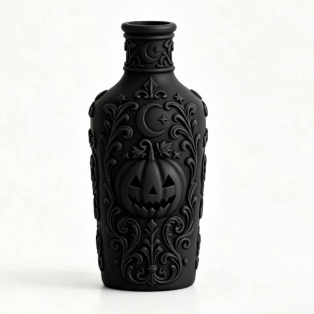Dark-Themed Pumpkin Bottle Vintage Dark Gothic Bottle Dark Romantic Style Gothic Bottle Tabletop
