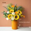 Sunflower Silk Flower Arrangement: Artificial Dried Flowers for Living Room, Dining Table, and Photo Props