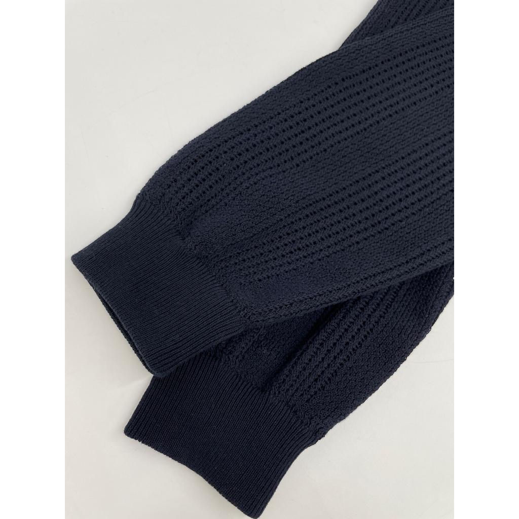 ROBERTO COLLINA Dark Blue Cotton Knit Zip Parka Jacket 48 Dark blueUsed