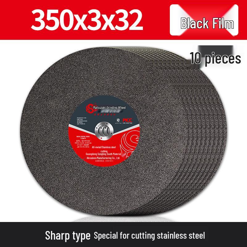 350mm Stainless Steel Cutting Disc, 4-Type Thickness, Profile Metal Grinding Wheel for 355/400 Industrial Saw Machines