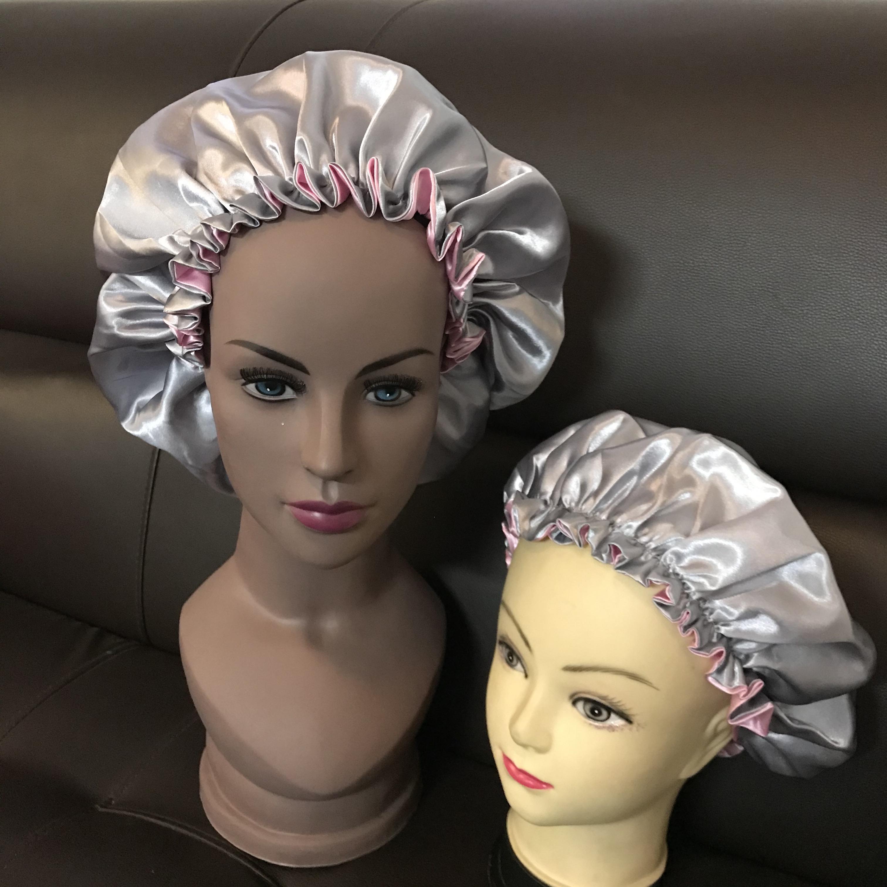 Free Samples Best Selling Wholesale Bonnets Silk Satin Bonnet Double Layer Mommy and Baby Me Hair Bonnet