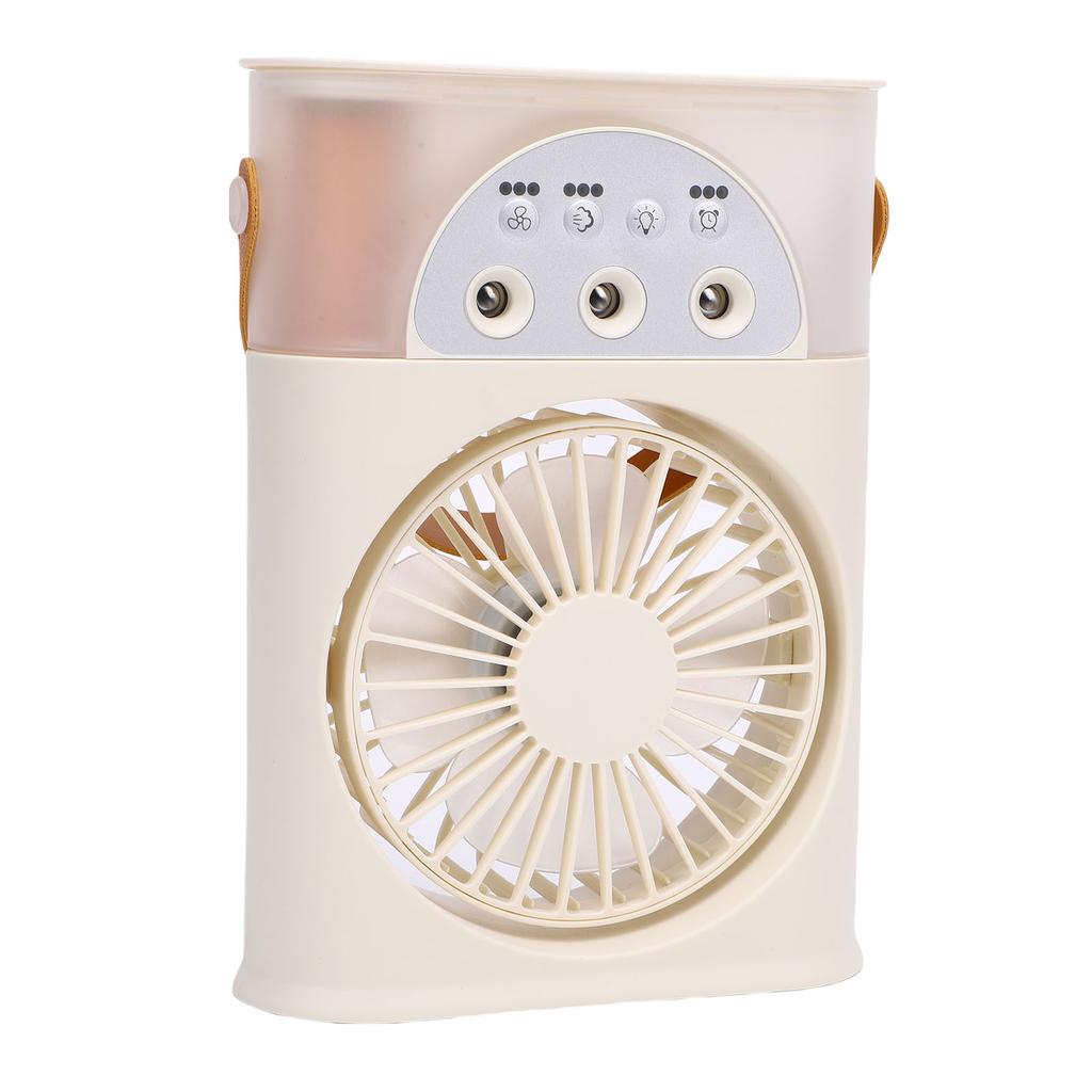 Portable Air Conditioner Fan Quiet 4000mAh Rechargeable USB Personal Air Cooler with 3 Speeds 3 Spray Nozzles for Home