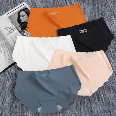 Women Briefs Comfortable Excellent Elasticity Ice-silk Seamless Mid Waist Ladies Underwear