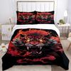 3-teiliges Tigerflammen-Bettwäscheset, Weiche, bequeme Bettbezüge, Gästezimmer (1 * Bettbezug + 2 * Kissenbezug, ohne Kern) yy251104115