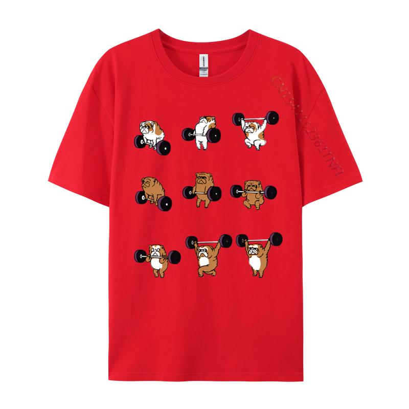 

Anime Lifting English Bulldog Vintage Tshirt Men Cotton Tshirts Cute Tees 2024 T Shirt Cool S