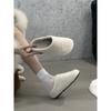 Mao Mao Slippers Women's Winter Mao Mao Slippers Flat-bottomed Comfortable Half Slippers Women Wear Fleece Shoes