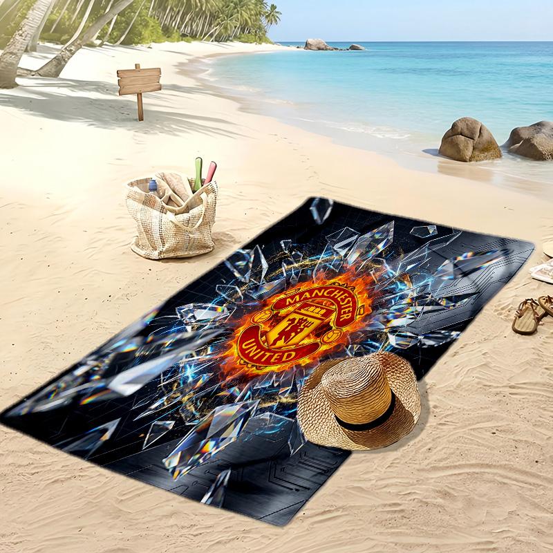 Manchester United Printed Beach Towel Quick Dry Soft TowelPortable Large Rectangular Beach Blanket for Travel Swimming Pool