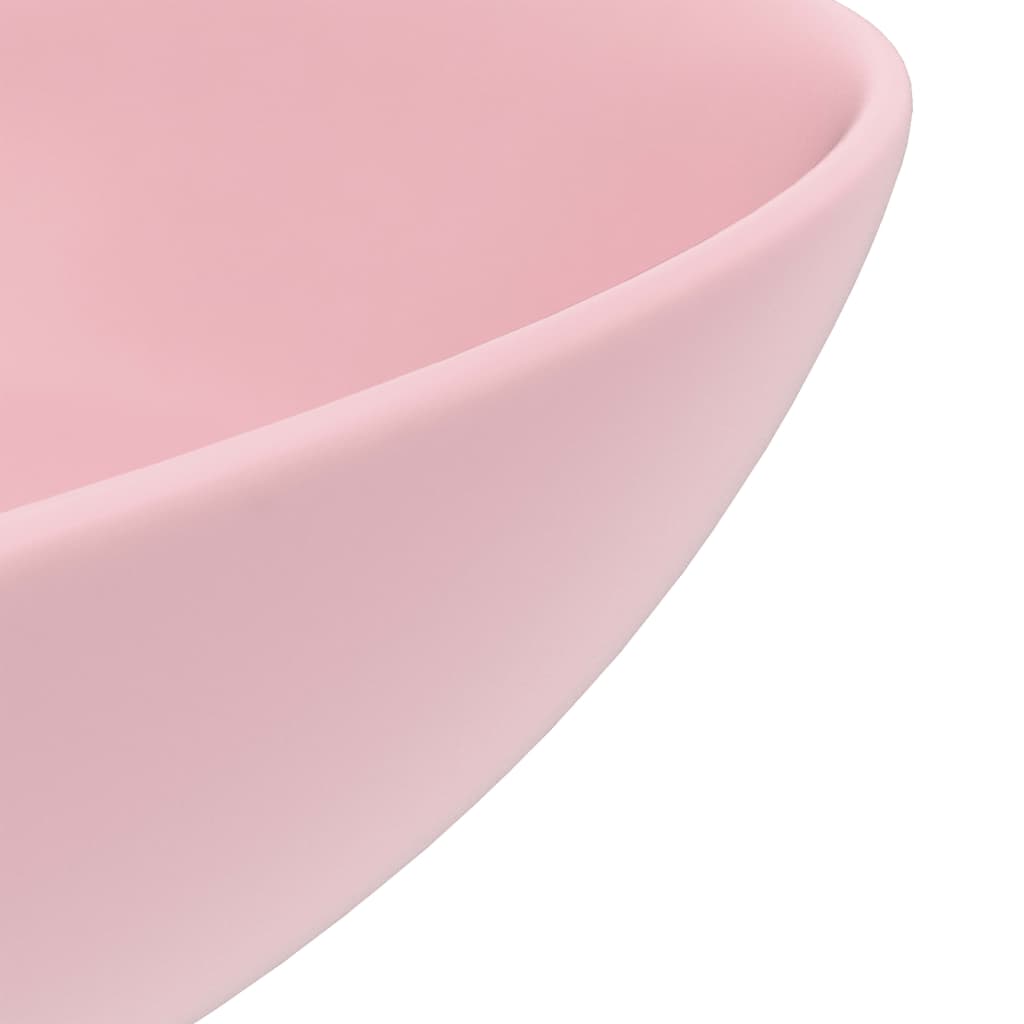 Ceramic Washbasin Matte Pink Round
