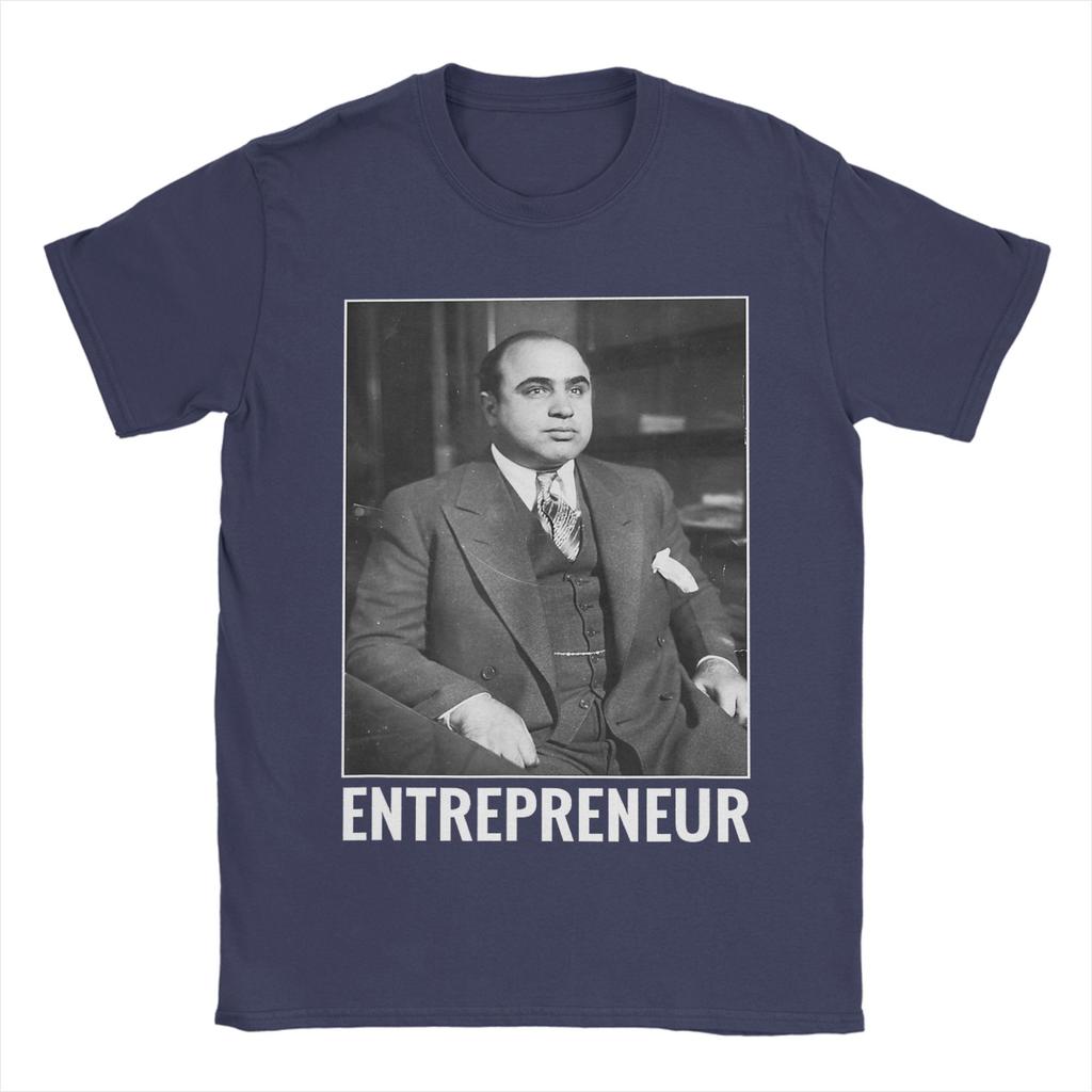 Capone Hustle Mens Black Gangster Cotton T Shirt For Men Summer  Vintage TShirts O Neck Popular Tee Shirt Oversize Print Tops