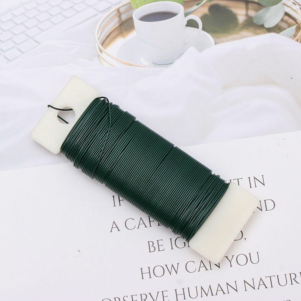 Wrapping Flower Arrangements Plastic Coated Wire Xmas Green Rope Paddle Wire for Crafts Floral Wire