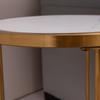 Slate/sintered stone round side/end table with golden stainless steel frame